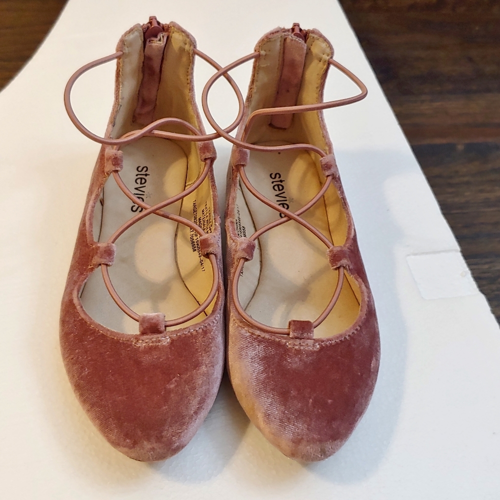 Stevies rose pink velvet ballet flats